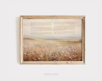 Arte de parede do Salmo 91 KJV | Impressões de arte cristãs sutis | Impressão de versículo bíblico moderno para impressão | Impressão de pintura vintage, presente de batismo de chá de bebê