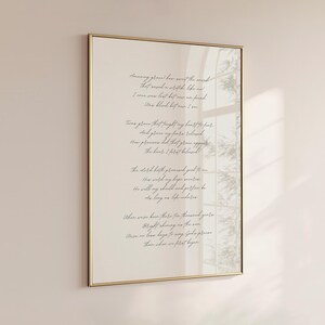 Amazing Grace Hymn Wall Art | Christian Farmhouse, Apartment, Room Decor Print in Beige | Subtle Song Lyrics | Vintage Quote, Baptism Gift image 2