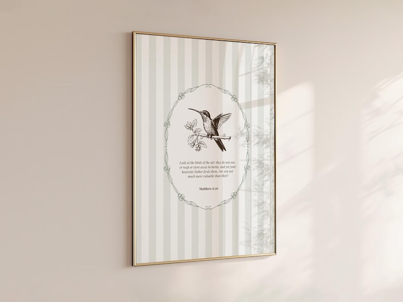 Hummingbird Wall Art With Scripture | Look at the Birds | Christian ...