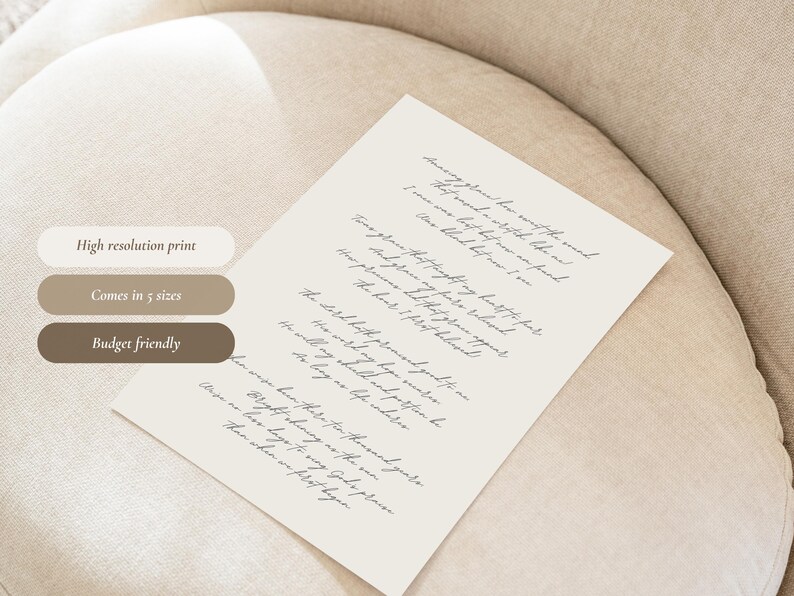 Amazing Grace Hymn Wall Art | Christian Farmhouse, Apartment, Room Decor Print in Beige | Subtle Song Lyrics | Vintage Quote, Baptism Gift image 9