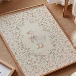 Silly Little Goose Nursery Wall Art, Farmhouse Girl's Room Decor, Sage ...