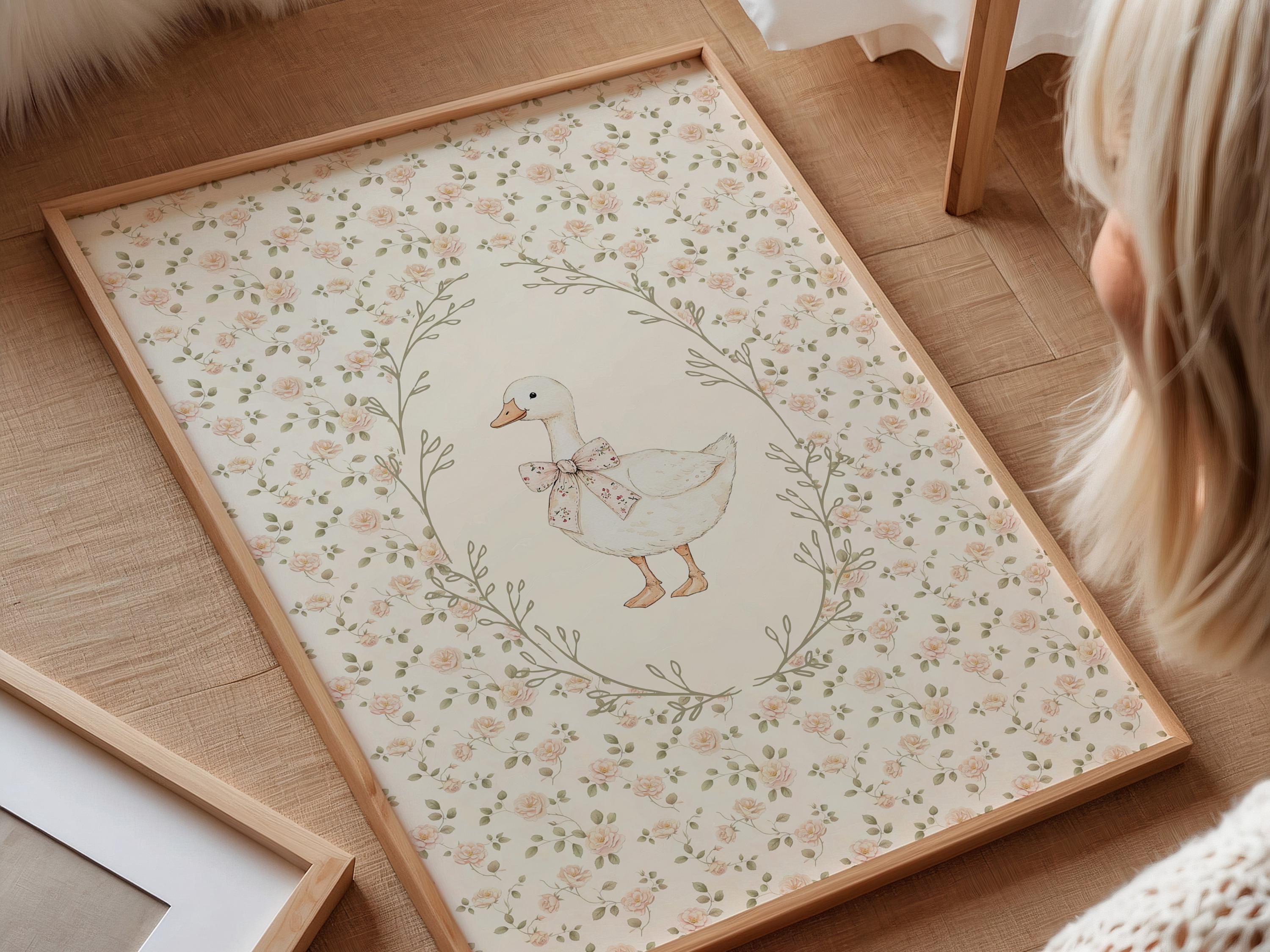 Silly Little Goose Nursery Wall Art, Farmhouse Girl's Room Decor, Sage ...