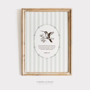 Hummingbird Wall Art With Scripture | Look at the Birds | Christian ...