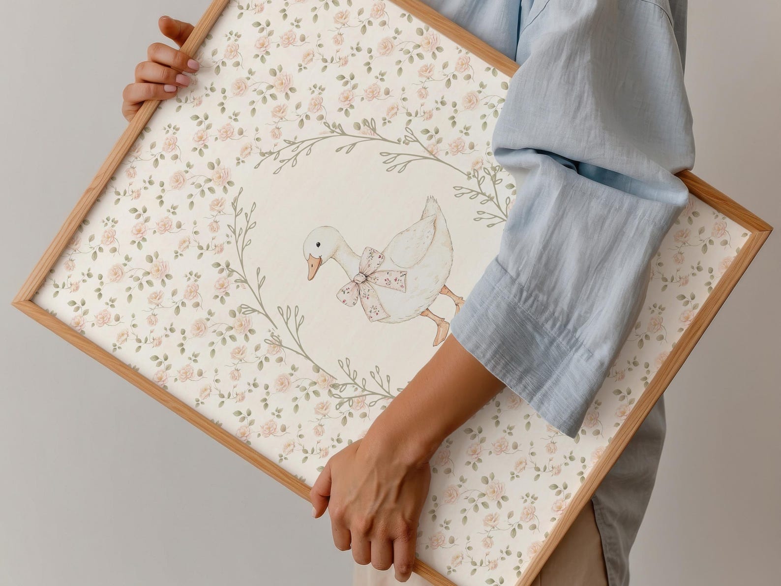 Silly Little Goose Nursery Wall Art, Farmhouse Girl's Room Decor, Sage ...