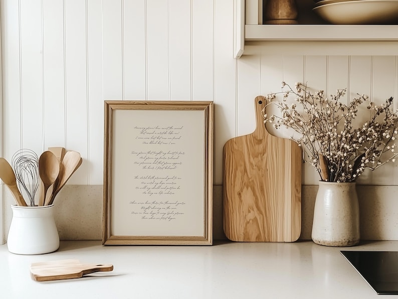 Amazing Grace Hymn Wall Art | Christian Farmhouse, Apartment, Room Decor Print in Beige | Subtle Song Lyrics | Vintage Quote, Baptism Gift image 5
