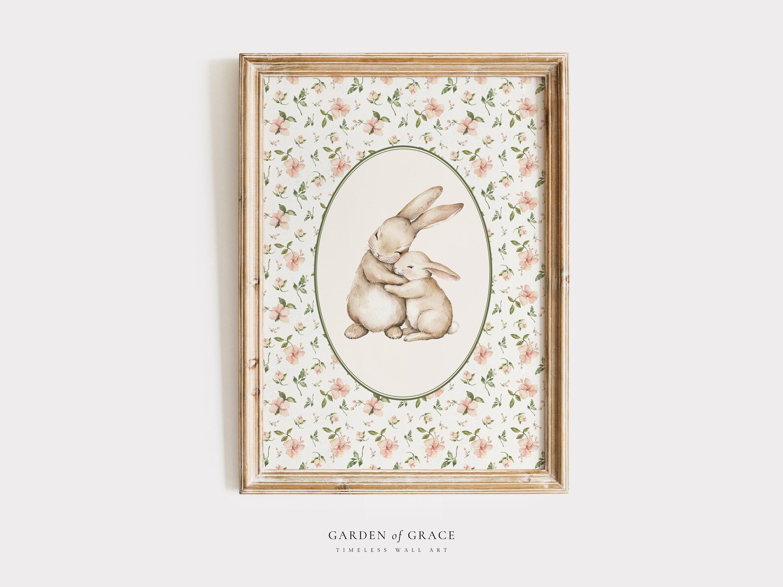 Cute Bunny Nursery Wall Art | Duck Gingham Kid's Room Decor | Farm ...