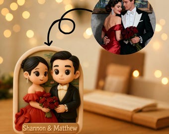 3D Custom Portrait Sculpture, Caricature Couple Statue, Unique Anniversary Gift for Him Her