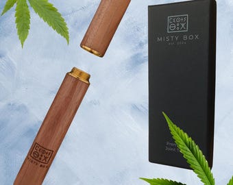 Jointfodral i valnötsträ | Premium cigarrfodral | Robust rör | Luktsäker transportfodral för joints