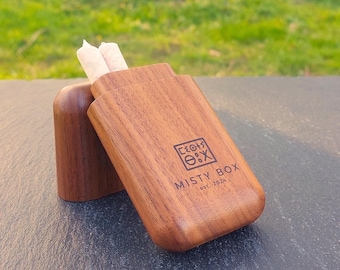 Joint Case aus edlem Walnussholz. Edles Etui als Zubehör. 4er Hülle. Joint Box zur Aufbewahrung. Ideal als Geschenk für Freunde