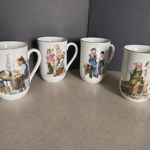 Norman Rockwell Mugs 1982 - set of 4