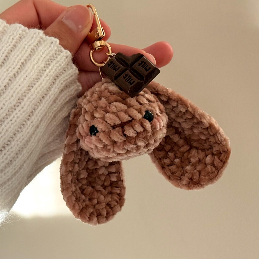 Crochet Mochi Loppy Choco Bunny Keychain | Cute Handmade Amigurumi