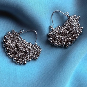 Oxidized Baali Earrings - Traditional Indian Dangle Earrings - Desi Ethnic Jewelry - Handmade Bridal Earrings