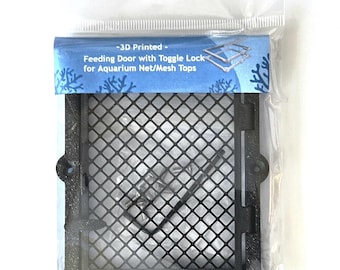 Feeding Door with Hinge for Aquarium/Fish Tank Mesh Screen Top (Choose Your Color)