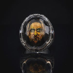 Breaking Bad Diamond Ring – Real Diamond Walter White Ring, Hand-Painted, 925 Silver Statement Ring, Unique Gift for Him