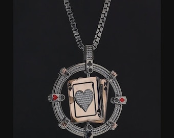 Ace of Spades Necklace – Playing Card Pendant for Men – Gothic Gambler Jewelry, Poker Chain, Casino Necklace, Lucky Gift for Him