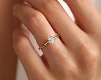 14K Gold 0.50ct Lab Grown Diamond Ring | Minimalist Solitaire, Ethical Fine Jewelry