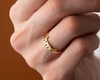 Personalized Name Ring, Adjustable Name Jewelry, 925 Sterling Silver, 14k Gold, Custom Name Ring