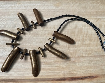 Vintage gold coral necklace with black coral