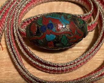 Antique dragon Chinese cloisonne enamel bead