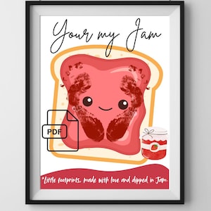 Your My Jam / Pamiątka ze śladami stóp / Dziecko, dziecko, stopa, stopy / Sztuka walentynkowa / Karta z wydrukiem upominkowym Pamięć ANDREAS DIGITAL PRINTS