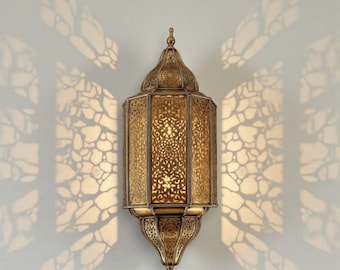 Modern Brass Wall Lamp - Handmade Wall Sconce for Hallway, Foyer and Vanity Light