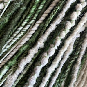 Mix set of green and white dreads, braids and senegalese braids double ended dreadlocks synthetic braids and dreads hair extensions