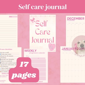 Editable Self-Care Journal| Digital Download| Self Care Planner| Wellness Journal| Mental Health Care Journal| Canva Planner Templates