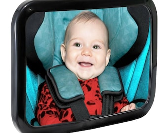 Baby Car Mirror – Shatterproof and Adjustable Rear Seat Mirror for Newborns & Infants – Wide View for Safe Driving –Easy Install on Headrest