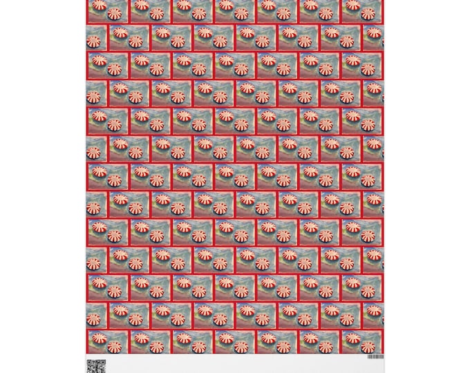 Peppermint Candy Wrapping Paper, Christmas Gift Wrap, Holiday Wrapping Sheets, Festive Present Wrap, Candy Cane Pattern Gift Wrap