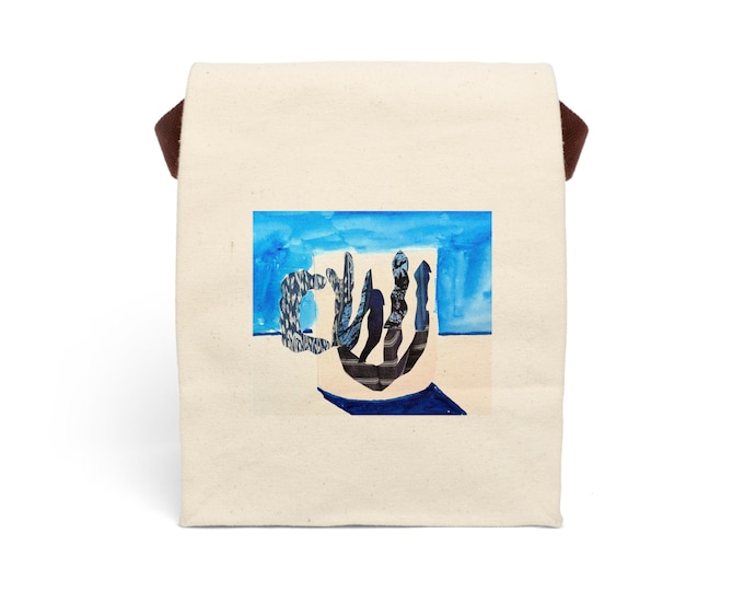 Beach-Inspired Canvas Lunch Bag, Reusable Eco-Friendly Tote