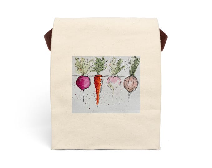 Canvas Lunch Bag: Eco-Friendly Vegetable Design, Reusable Tote