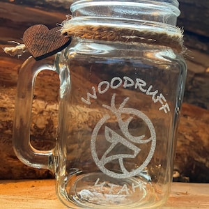 Personalized 16 oz Mason Jar Mugs, Laser Etched Glass Jar Mugs,Custom Mason jar Mugs,Wedding Party Gifts,Groomsman and Bridesmaids Gifts
