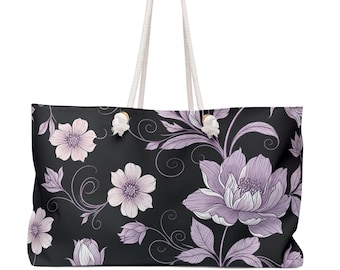 Lavender Floral Weekender Bag | Soft Girl Travel Duffel