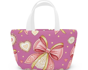 Coquette Pink Bow Lunch Bag | Insulated Balletcore Tote