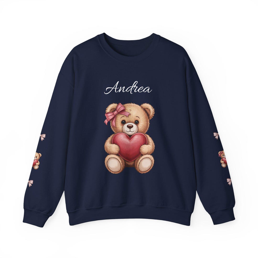 Sweatshirt Teddy Bear Holding Heart | Cute Valentine Bear Crewneck - Etsy