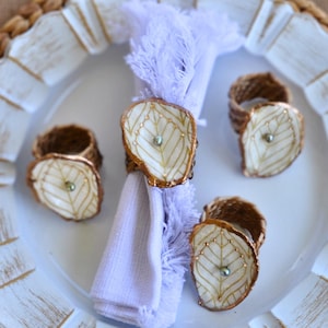 Oyster Napkin Rings, Decoupage Shell Napkin Rings, Dining Decor, Decoupage Shells, Mothers Day Gift, Hostess Gift, Beach House Decor