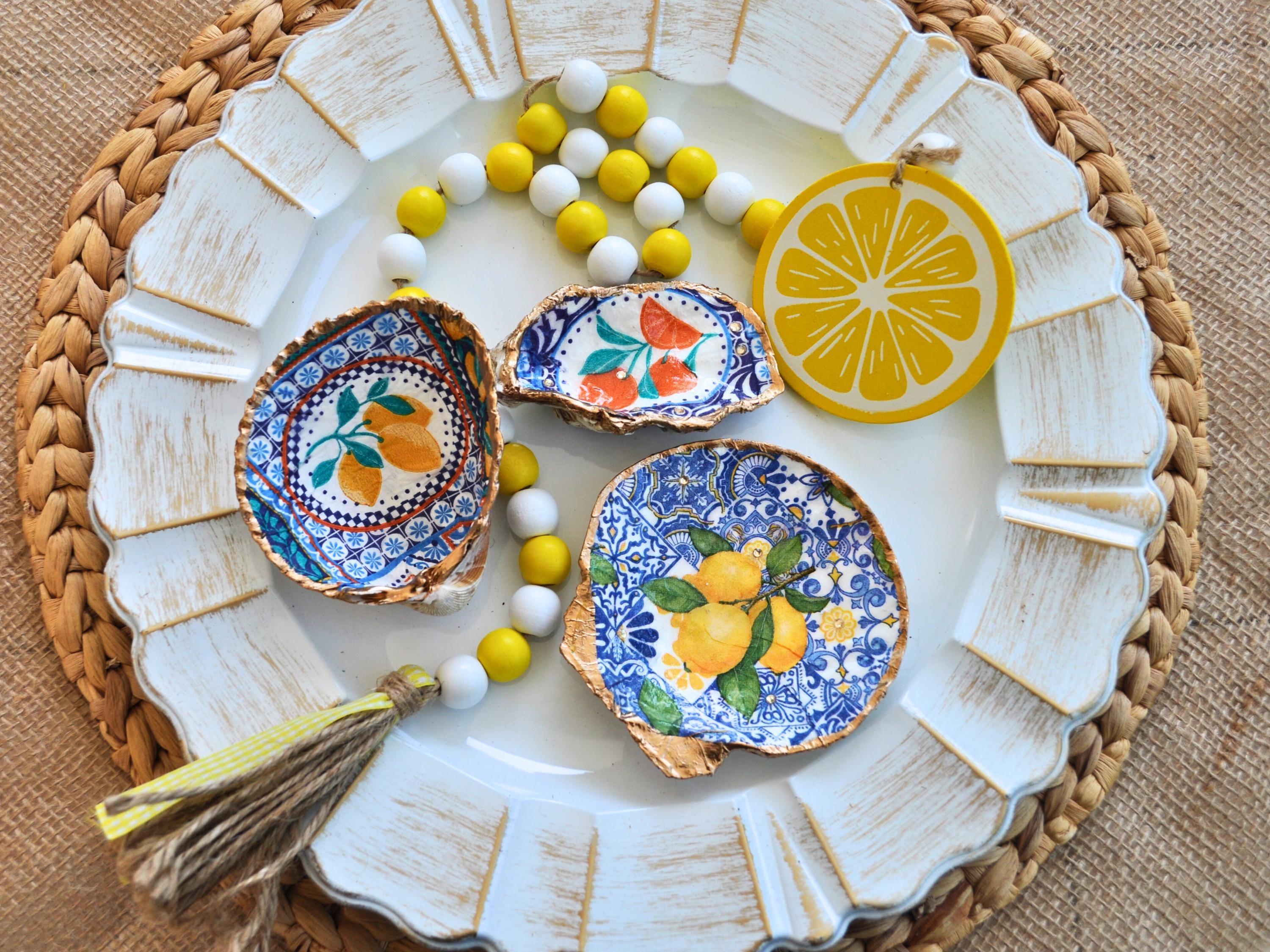 Luxe Collection Oyster Shell Ring Dish, Trinket Dish, Decoupage Shells, Beach Decor, Shell Art, Shell Trinket Dish, Hostess Gift Shower Gift