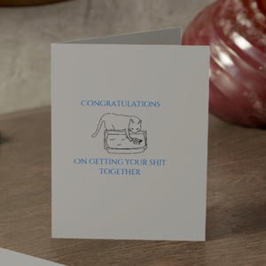 "Grußkarten, Lustige Katze, ""Congratulations onimmers Your Shit Together"", NA AA-Recovery-Karte, Meilenstein, Jubiläumskarte, 10er Pack"