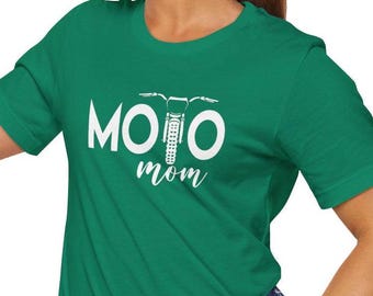 T-shirt unisexe à manches courtes en jersey pour maman motocross, chemise moto maman, chemise maman course, chemise moto maman, chemise motocross pour maman