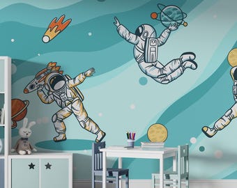 Papel de parede infantil, decalque de parede para berçário, decorações para chá de bebê, presente para menino, papel de parede infantil removível e colante, papel de parede infantil