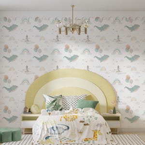 Kids Undersea Ocean Wallpaper, Watercolor Sea Life Nursery Decor, Kids Room Wall Art, Cute Sea Animals Wall Mural, Beach Nursery Decor
