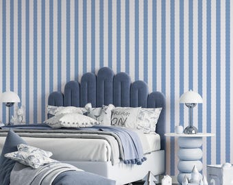 Papel pintado de rayas azul bebé Papel pintado de acuarela Papel pintado despegable y adhesivo y papel pintado tradicional