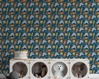 Papel de parede infantil, decalque de parede para berçário, decorações para chá de bebê, presente para menino, papel de parede infantil removível e colante, papel de parede infantil
