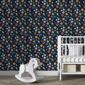 Carta da parati Kids Space, adesivi murali per cameretta dei bambini, decorazioni per baby shower, regalo per neonato, carta da parati per bambini staccabile e attaccabile, carta da parati per bambini