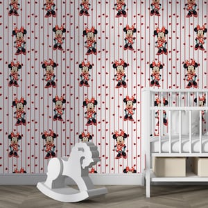 Papier peint pour chambre d'enfant Minnie Mouse, papier peint de dessin animé, papier peint pour chambre d'enfant, papier peint Mickey et Minnie, cadeaux pour bébé