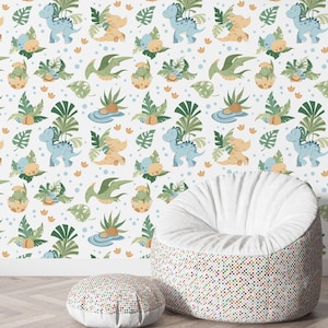 Dinosours Themed Wallpapper, Nursery Wall Decal,house wall decals,Kids Wall Decal,Nursery Wall Mural,Baby Room Wall Decor