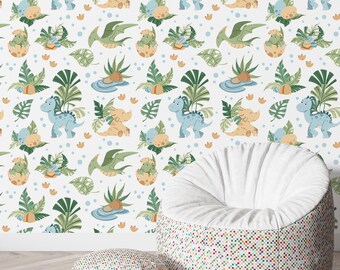 Dinosours Themed Wallpapper, Nursery Wall Decal,house wall decals,Kids Wall Decal,Nursery Wall Mural,Baby Room Wall Decor