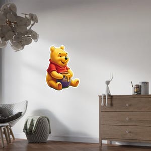 Carta da parati classica Winnie the Pooh Adesivo da parete Pooh Arte da parete Eeyore Adesivo da parete Carta da parati vintage per la stanza del bambino Adesivo per la stanza dei bambini