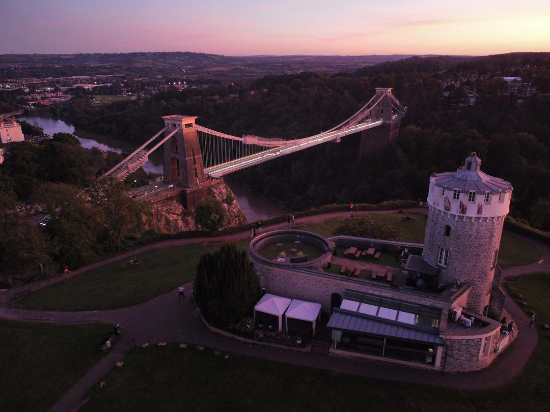 Clifton Suspension Bridge and Observatory in the Evening Bristol - Etsy
