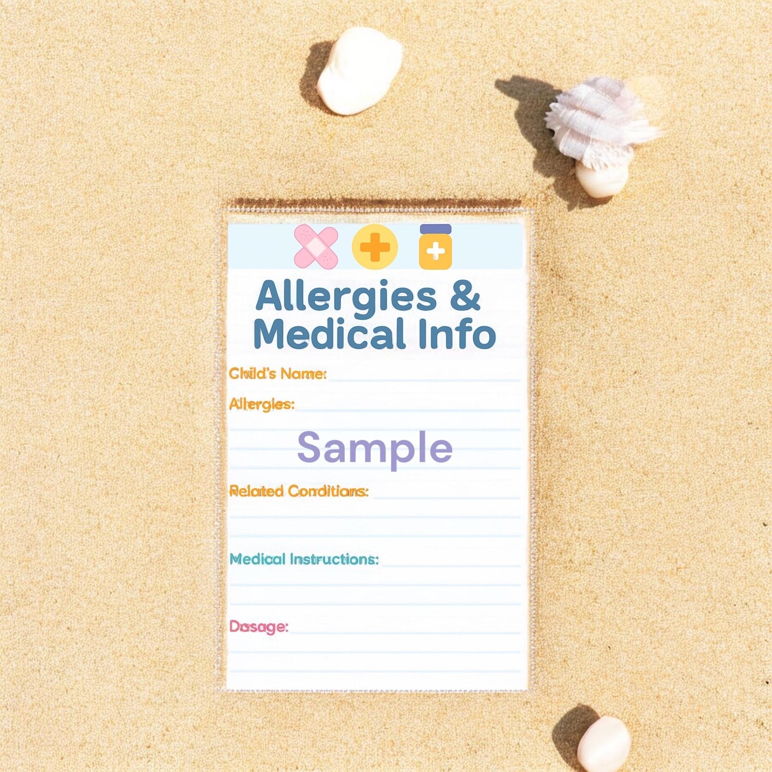 Allergy Patch Testing Sheet.pdf Child's Allergies & Medical Info Sheet – Printable Safety Form (PDF) - Etsy